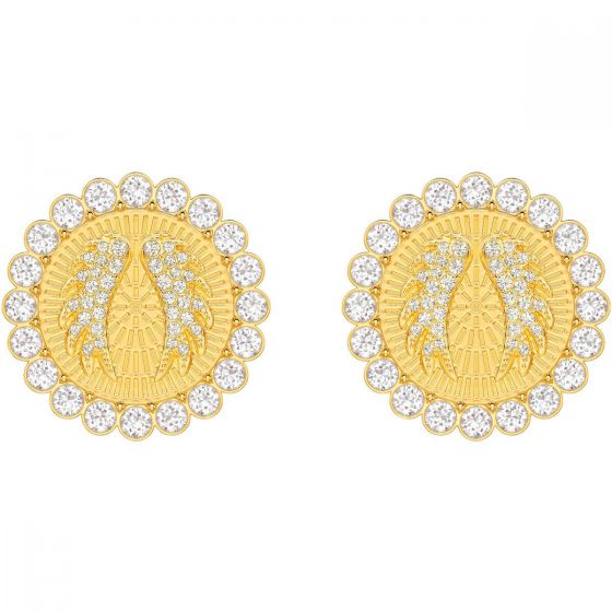 Swarovski Lucky Goddess Clip Earrings, White, Gold Plating
